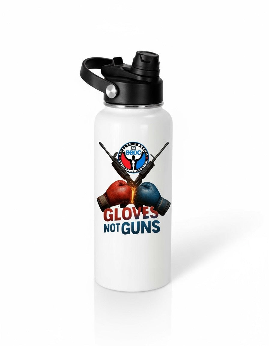 Official BBDC "Gloves Not Guns" Water Bottle